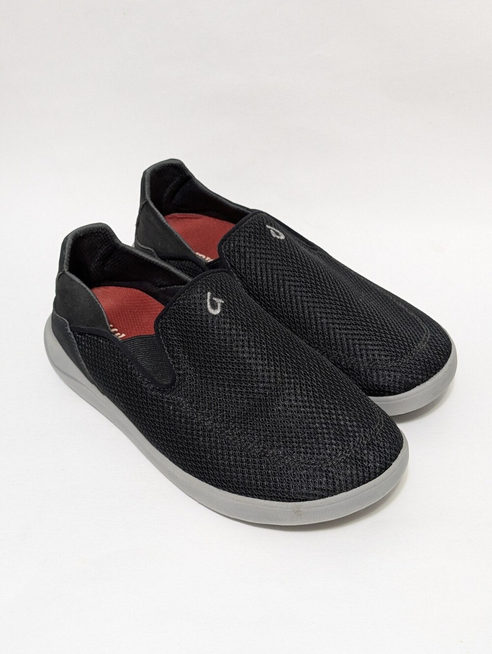 Olukai Nohea Pae Men’s Size 8 Slip On Mesh Casual Sneakers Shoes Black